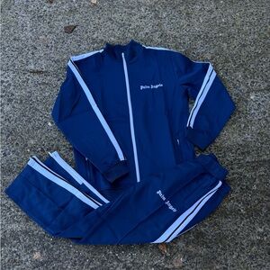 Palm Angels Men's Navy Zip Up Sweater